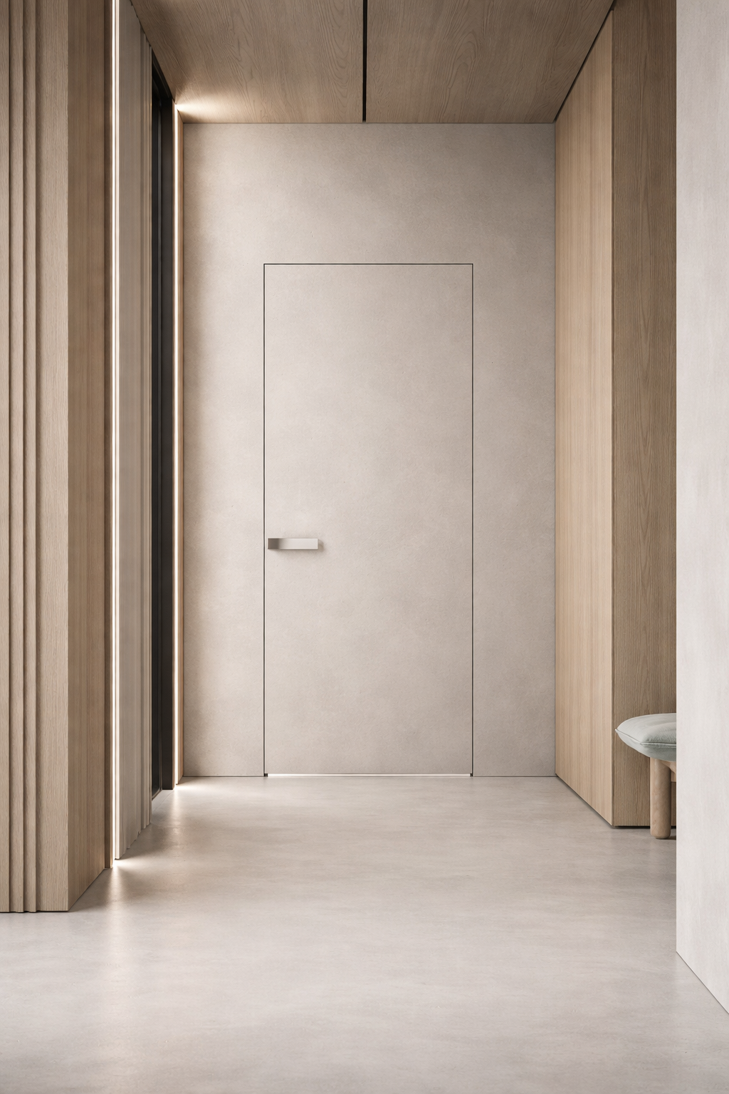 Скрытые двери с декоративным покрытием