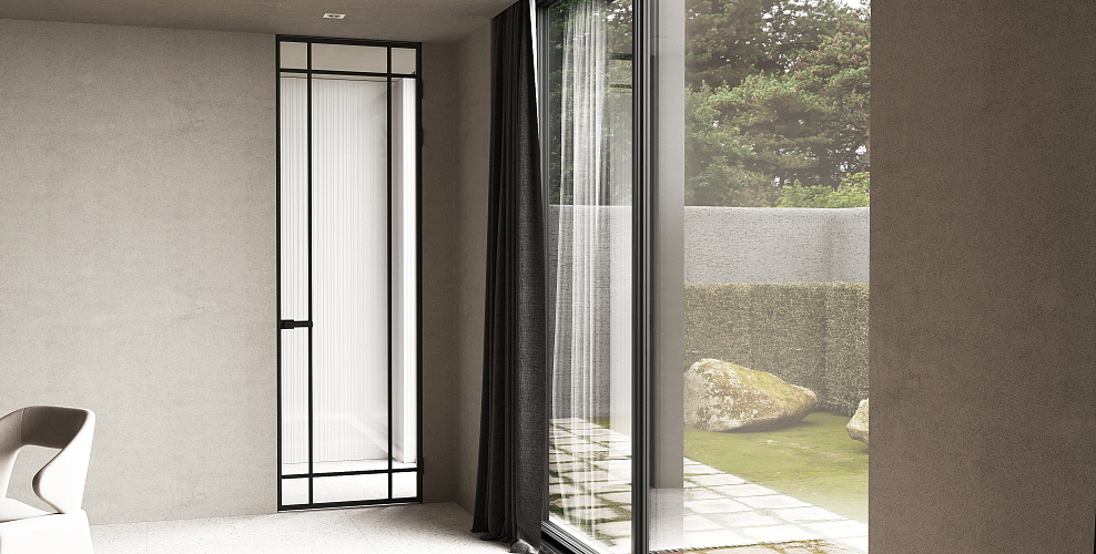 Miksal Распашная дверь с минимальным алюминиевым профилем 18мм