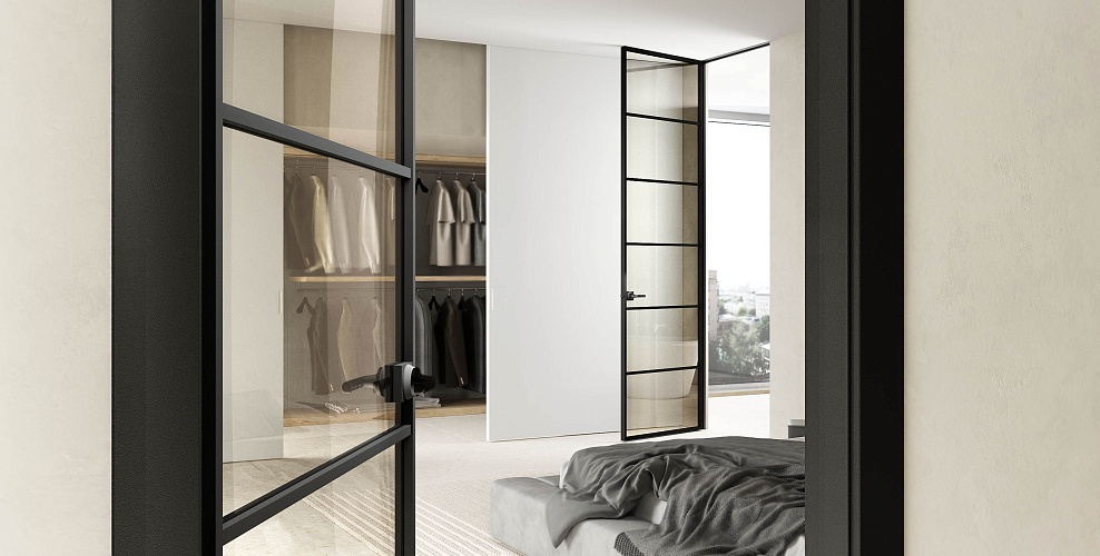 Miksal Распашная дверь с минимальным алюминиевым профилем 18мм