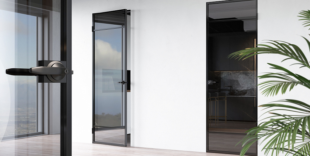 Miksal Распашная дверь с минимальным алюминиевым профилем 18мм