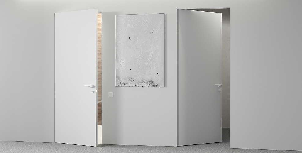 Miksal Скрытая дверь с алюминиевым профилем
