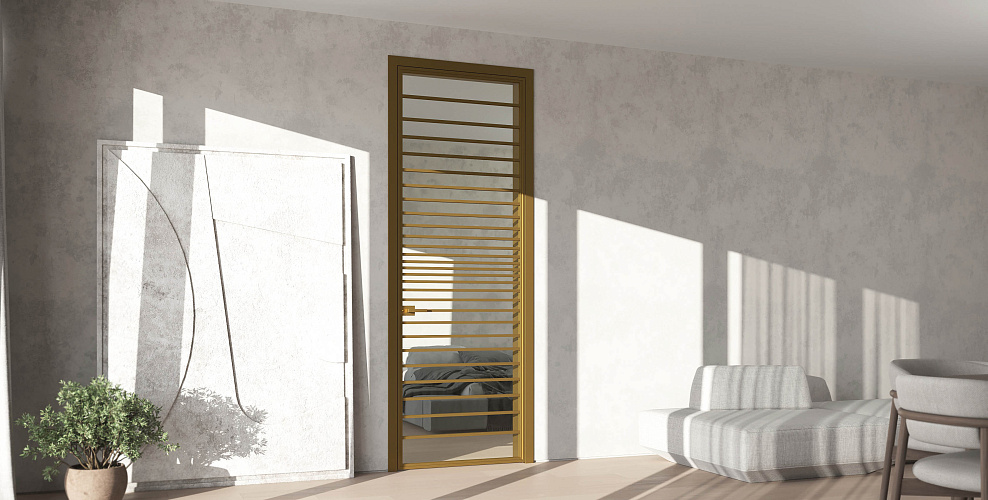 Miksal Распашная дверь с минимальным алюминиевым профилем и скрытыми петлями