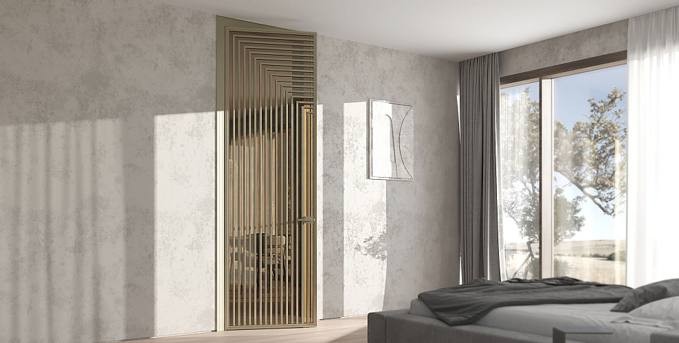 Miksal Распашная дверь с минимальным алюминиевым профилем и скрытыми петлями