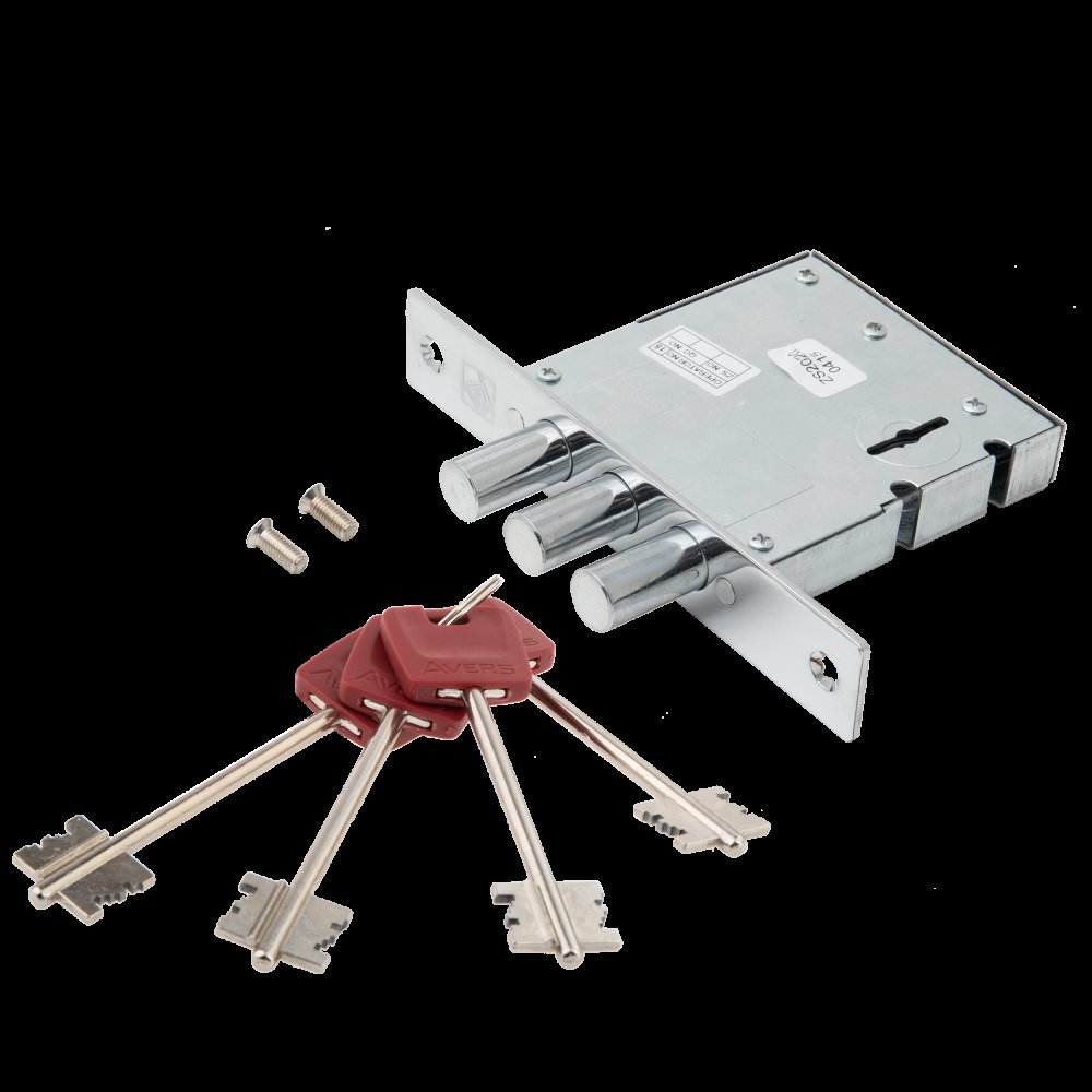 Замок врезной сувальдный Avers T-47/S6-CR (w/o BP, w/o DP, 4 keys, shank 60mm)