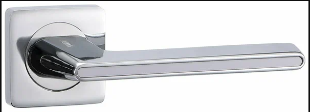Ручки дверные алюминиевые  V51CP AL ( хром/белый глянец)