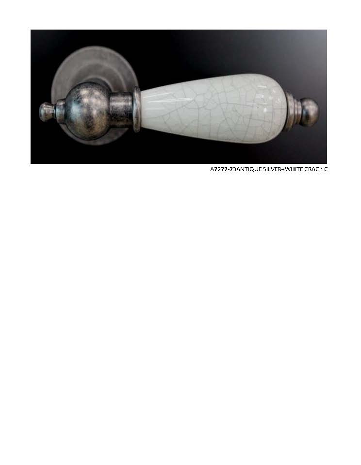Ручки Alemar A7277-73 ANTIQUE SILVER + WHITE CRACK CERAMIC